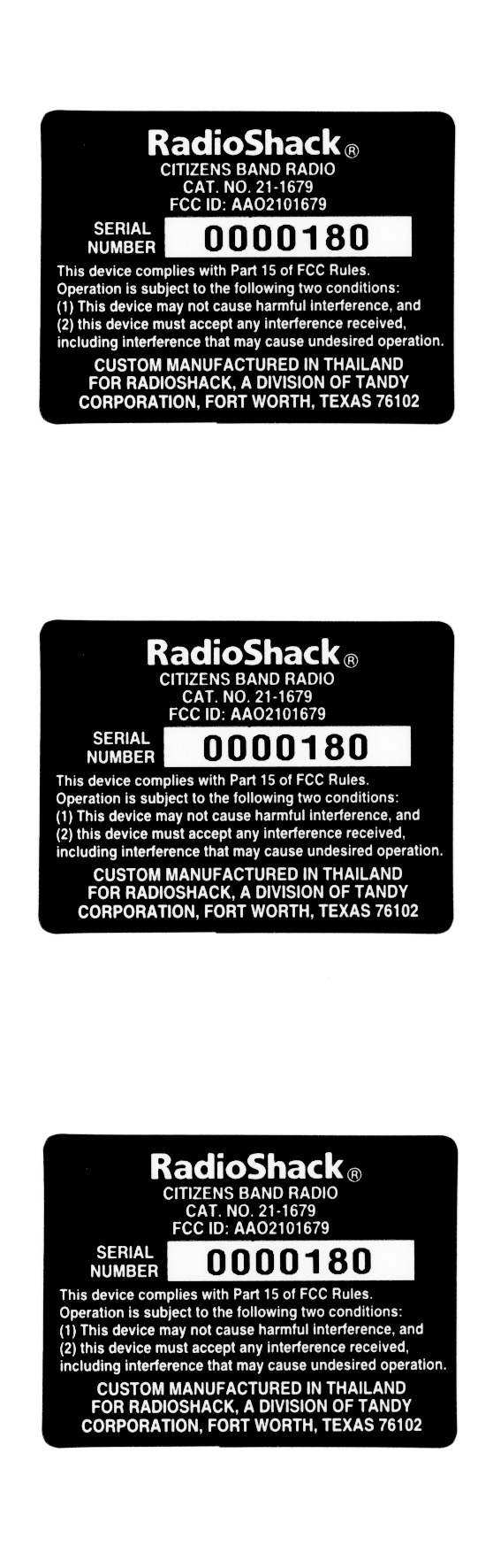 fcc id serial number