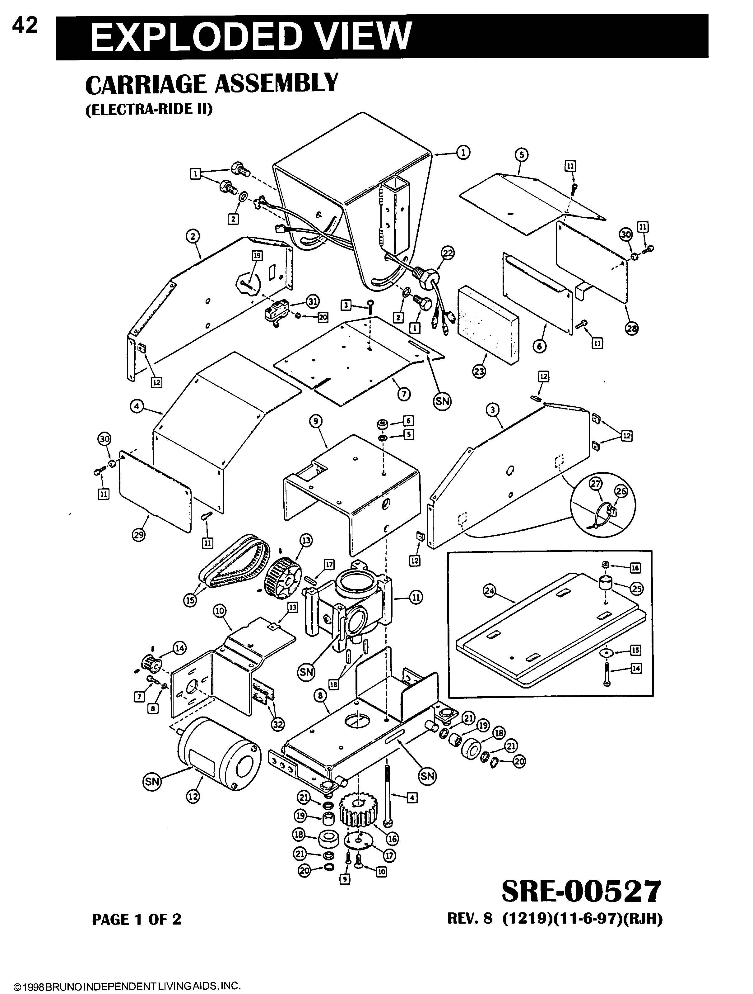 bruno stair lift parts manual